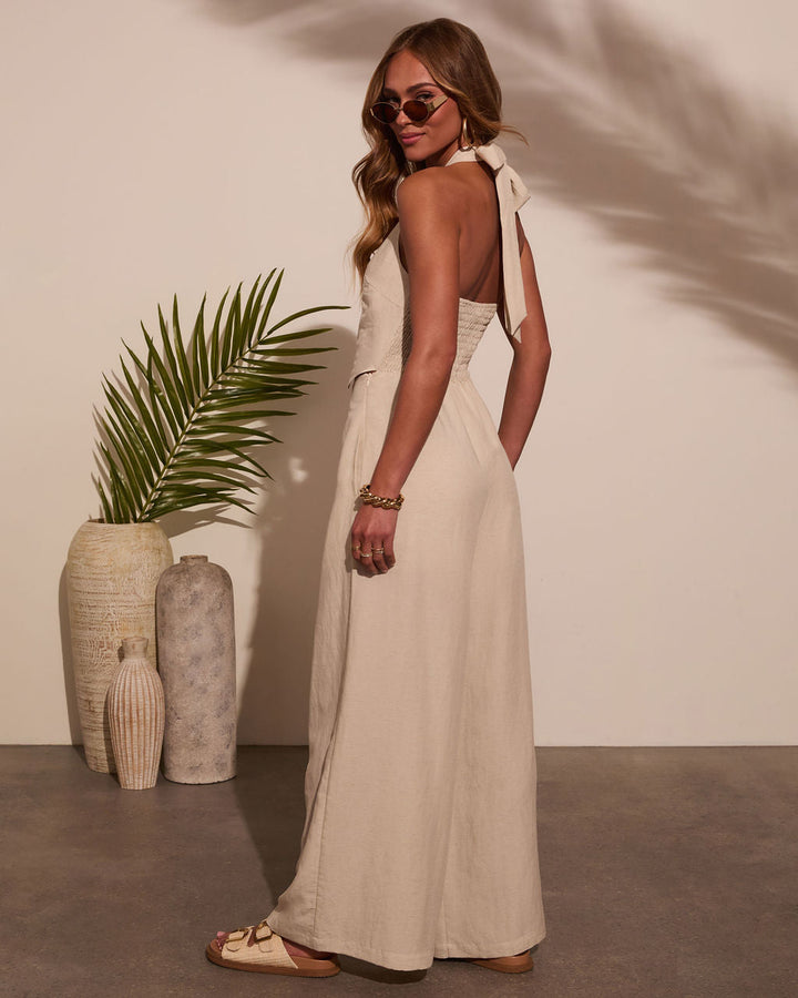 Katelyn Linen Vested Jumpsuit