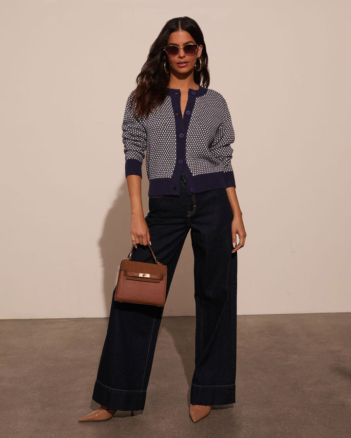 Spot On Abstract Contrast Cardigan