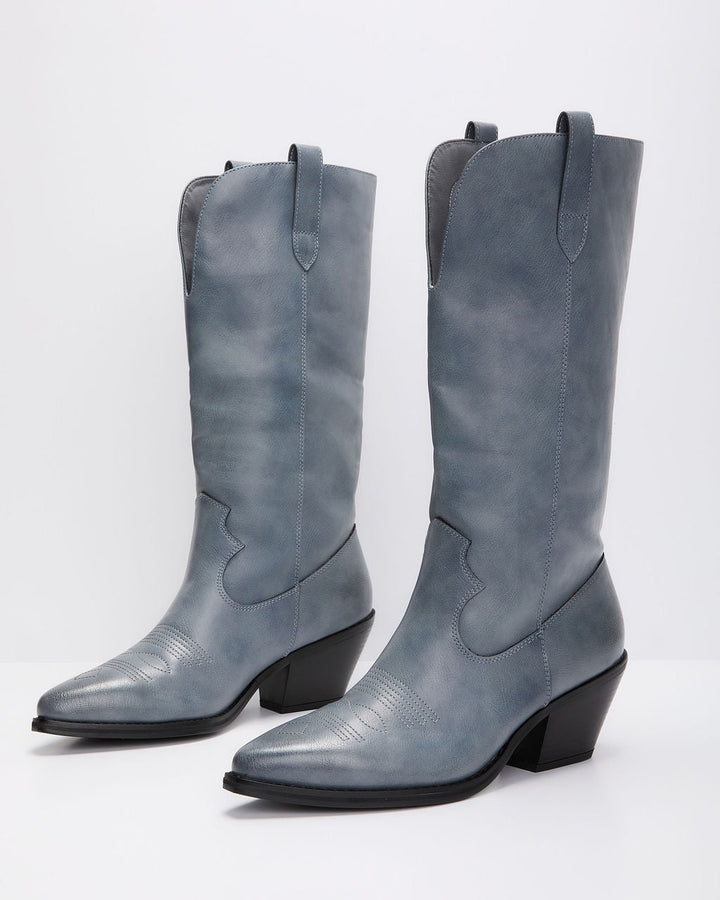 Saydie Faux Leather Western Boots