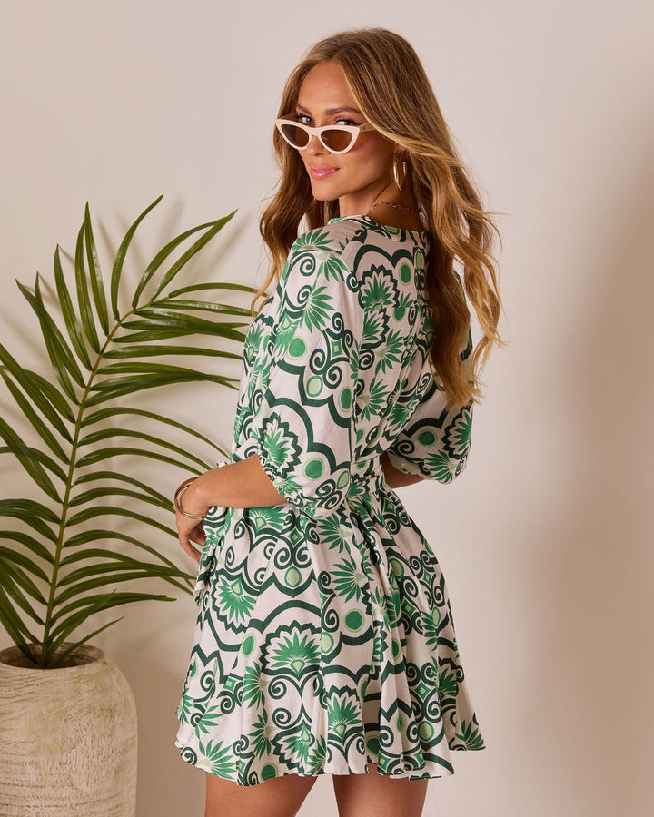 Seabloom Waist Tie Mini Dress