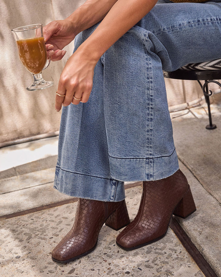 Chanie Woven Leather Booties