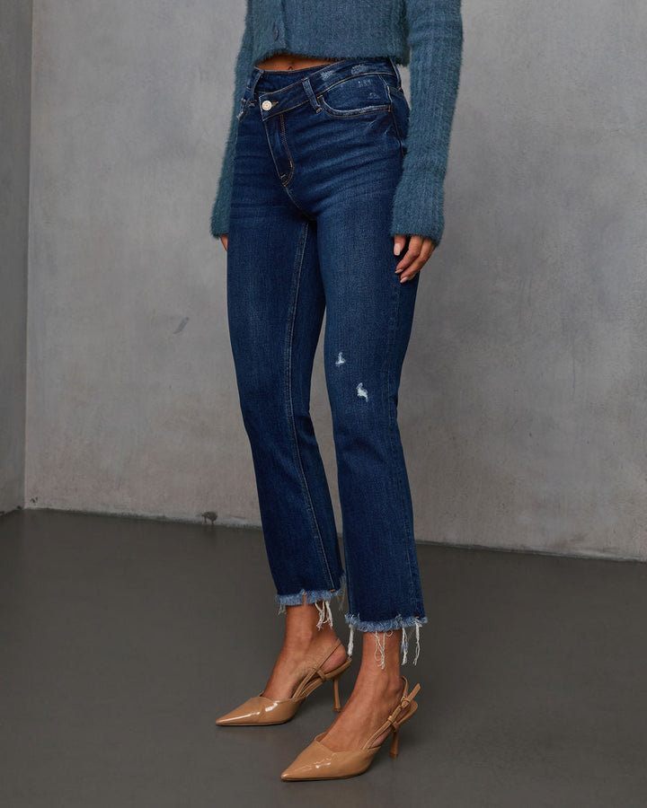 Olivia Super Stretch High Rise Crop Flare Jeans