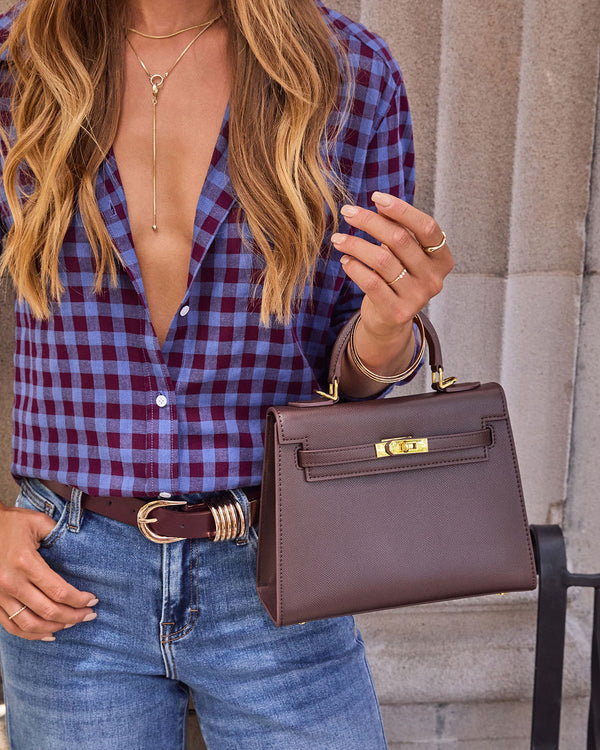 Tracey Large Structured Top Handle Bag Brown O S