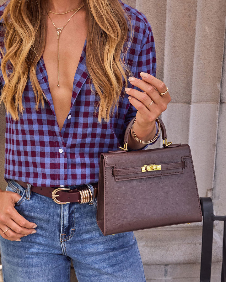 Tracey Large Structured Top Handle Bag Brown O S