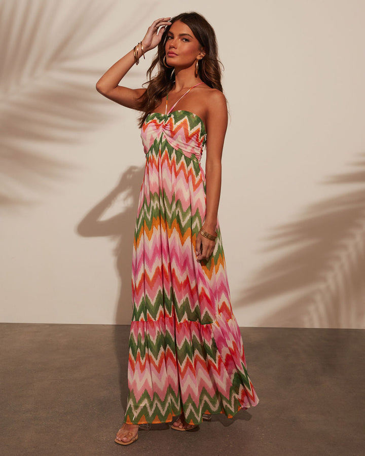 Sunset Tropics Empire Maxi Dress