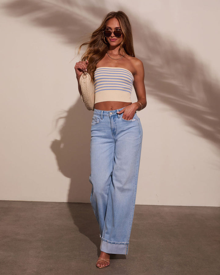 Darcie Striped Knit Tube Top