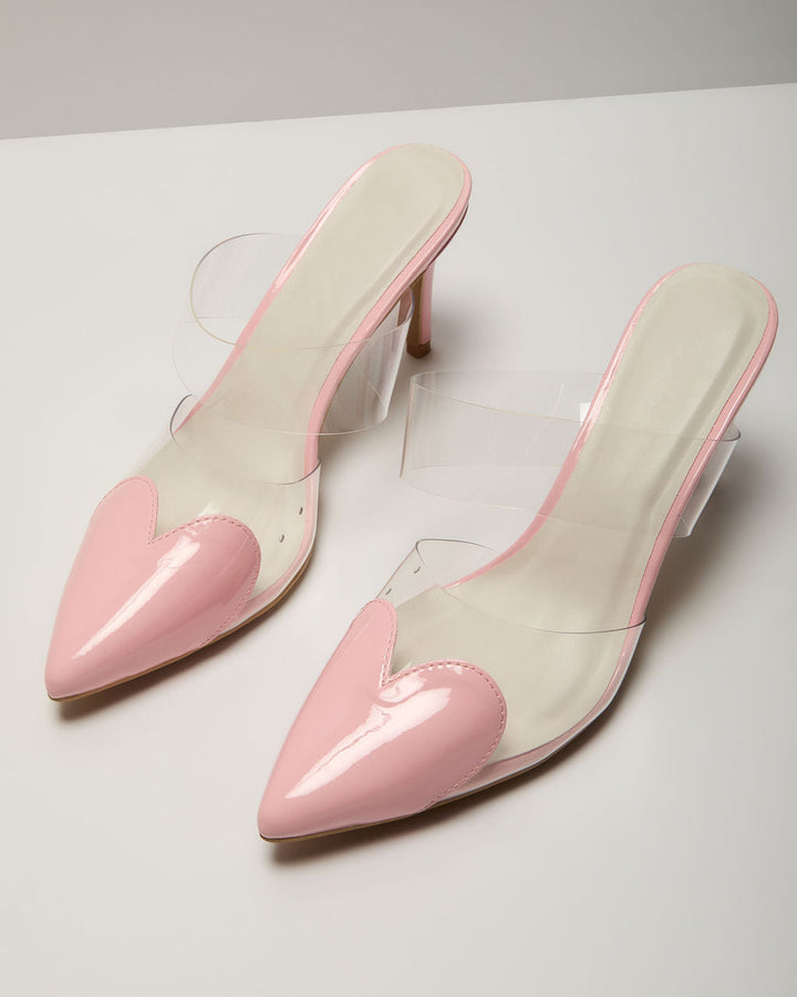 Queen Of Hearts Suede Heeled Mule