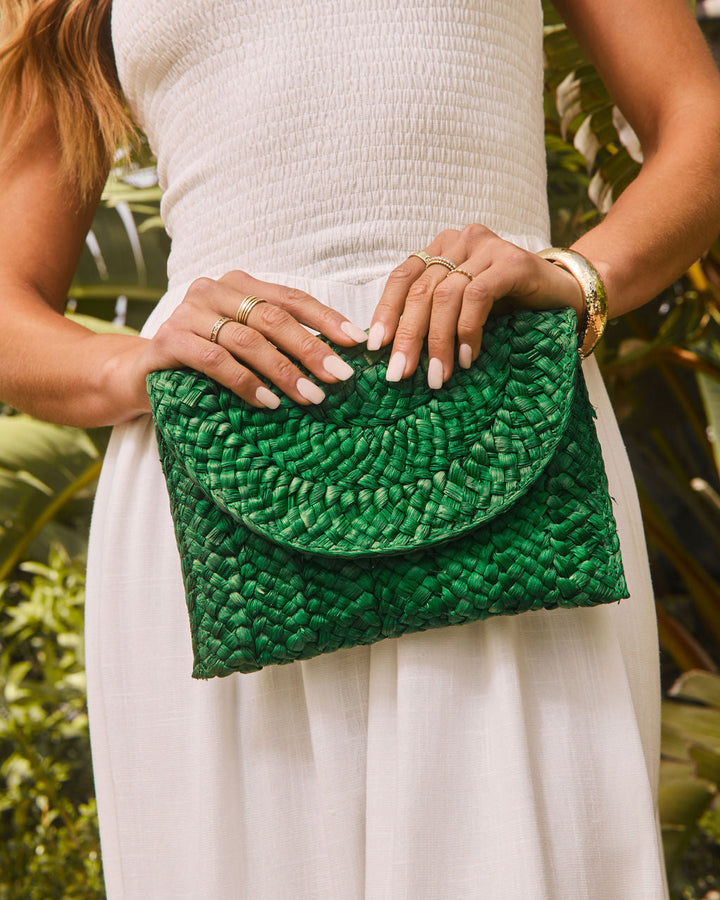 Sayveen Straw Envelope Clutch