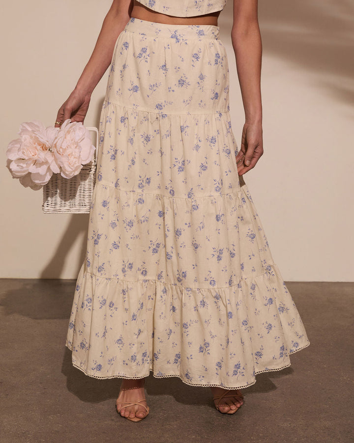 Garden Gate Floral Maxi Skirt