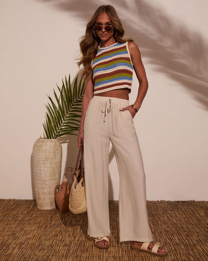 Taylen Striped Crochet Tank