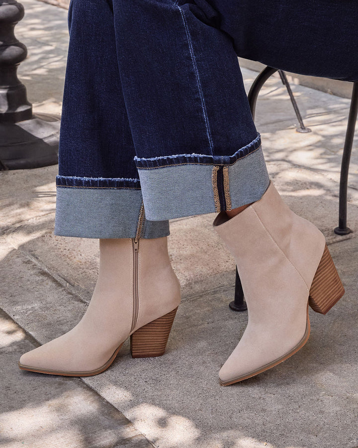 Rowyn Faux Suede Heeled Bootie