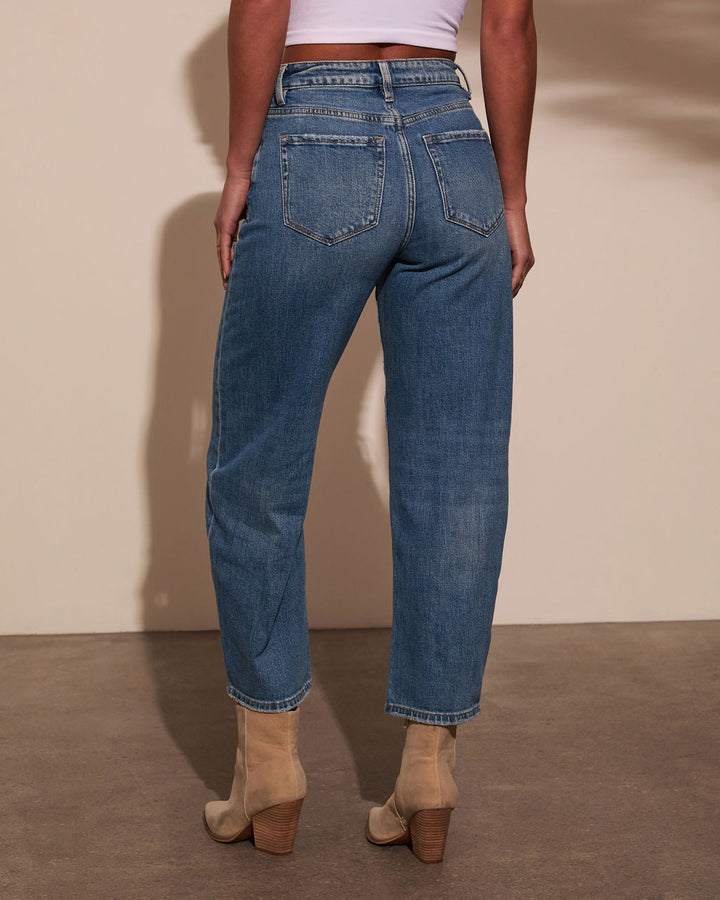 Annalisse Stretch Mid Rise Barrel Jeans