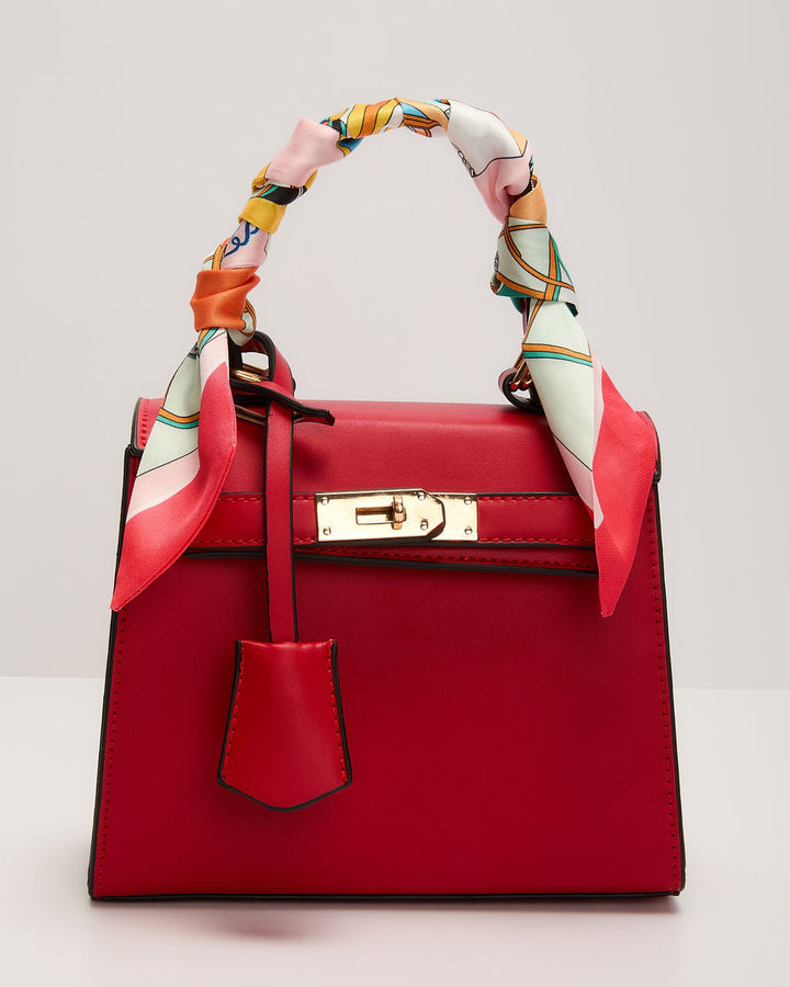 Tracey Structured Scarf Top Handle Bag