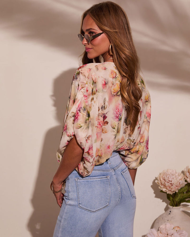 Summer Affair Floral Chiffon Bodysuit