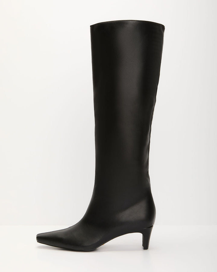 Divya Kitten Heel Knee High Boots