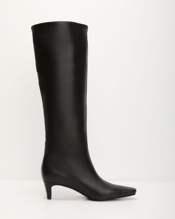 Divya Kitten Heel Knee High Boots