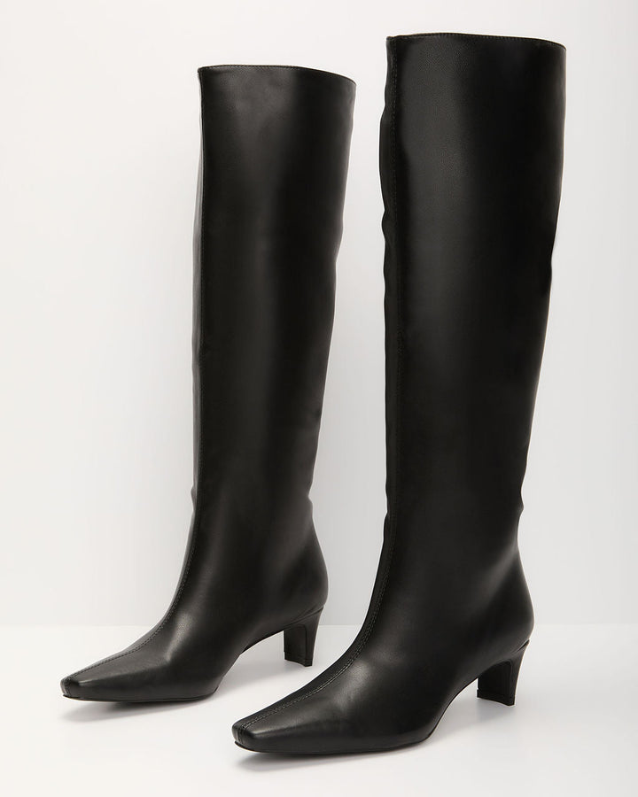 Divya Kitten Heel Knee High Boots