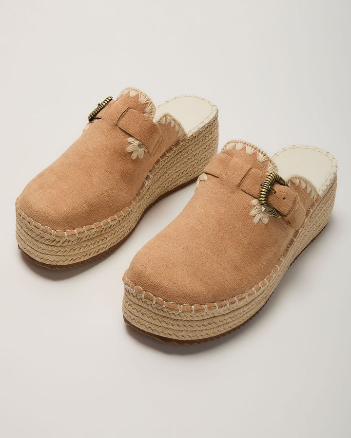 Esme Suede Platform Mule Almond