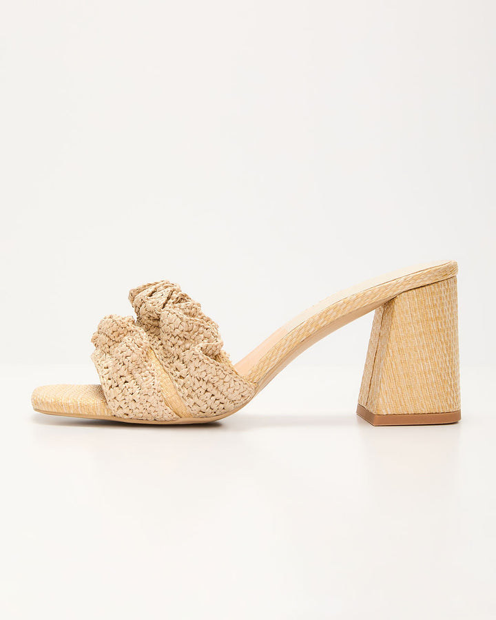 Palm Hour Crochet Gathered Detail Mules