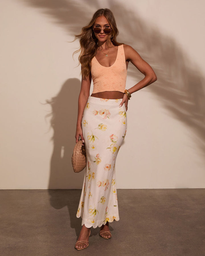 Chloe Lace Floral Crop Top