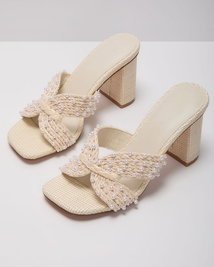 Celena Pearl Embellished Mules