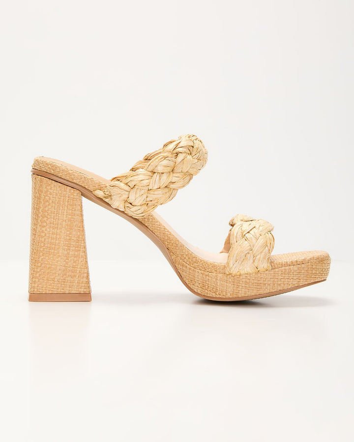 Anyah Braided Raffia Heel Sandals