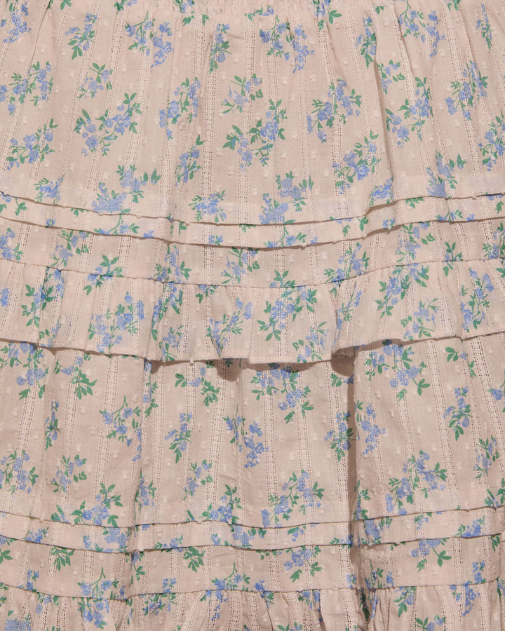 Elderflower Ruffle Floral Mini Skirt