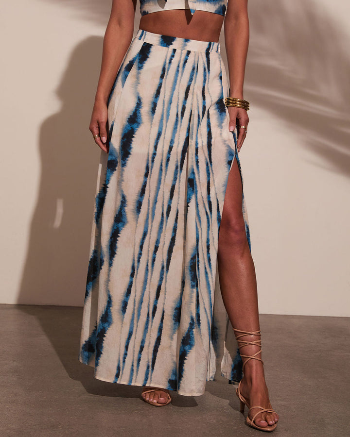 Haidee Watercolor Striped Maxi Skirt Multi