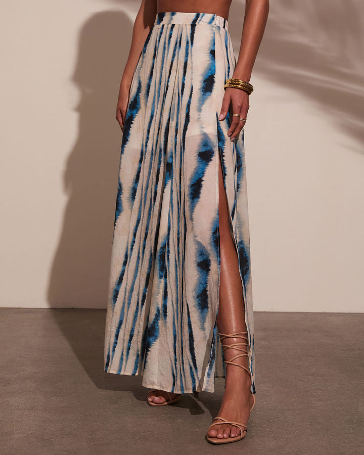 Haidee Watercolor Striped Maxi Skirt