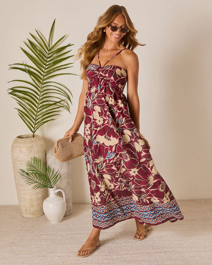 Sunset Tropics Empire Maxi Dress
