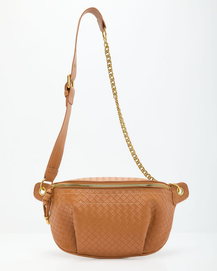 Lennah Woven Leather Belt Bag