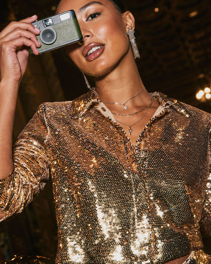 Sparkle On Sequin Crop Top