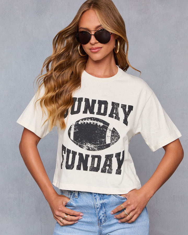 Sunday Funday Short Sleeve Graphic Tee Cream