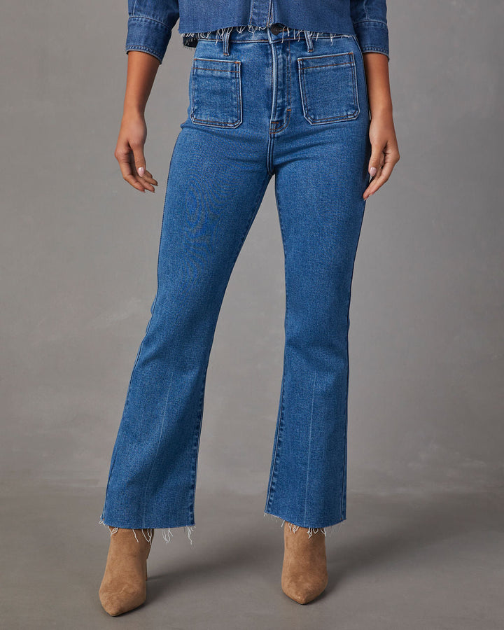 Casual Times Super Stretch Cropped Flare Jeans