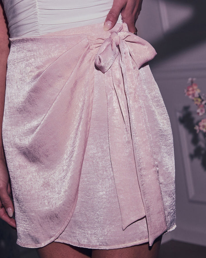 Dew Kissed Wrap Mini Skirt