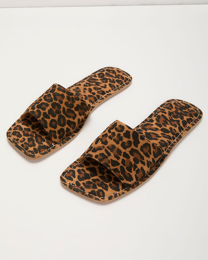 Alia Leopard Slide Sandals