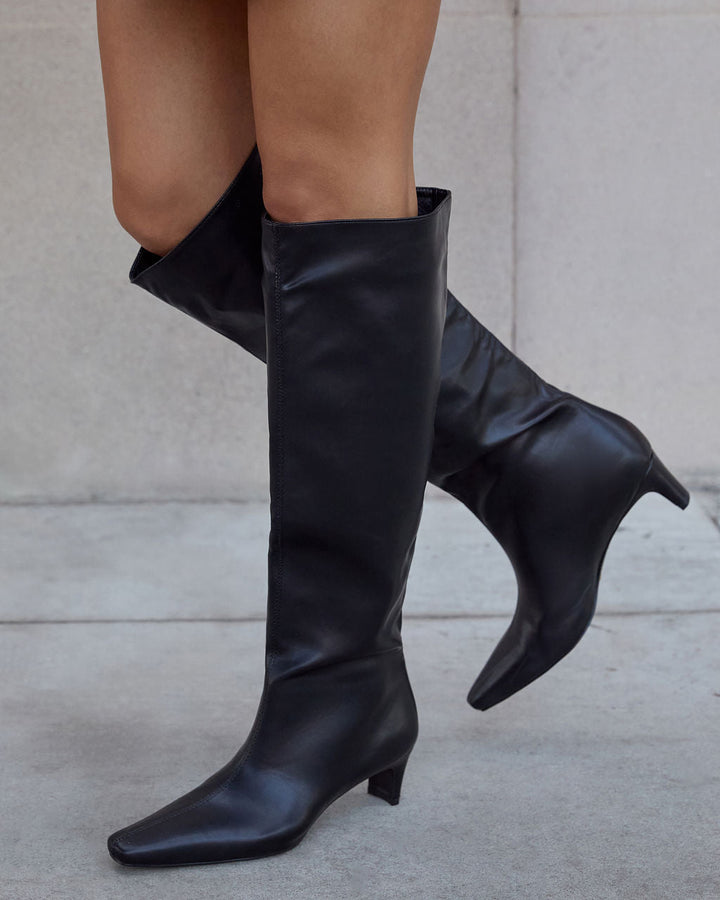 Divya Kitten Heel Knee High Boots