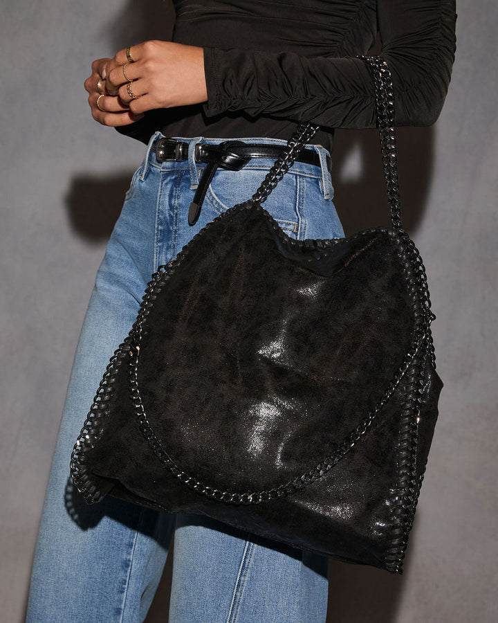 Adela Slouchy Chain Tote Black O S