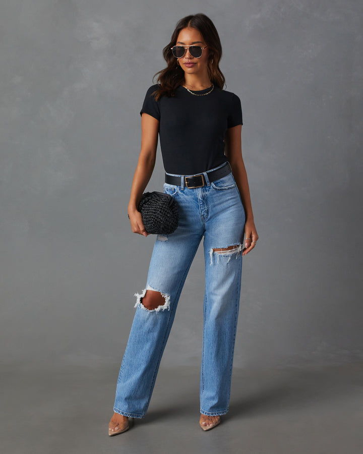 Sequoia Stretch Distressed Straight Leg Jeans