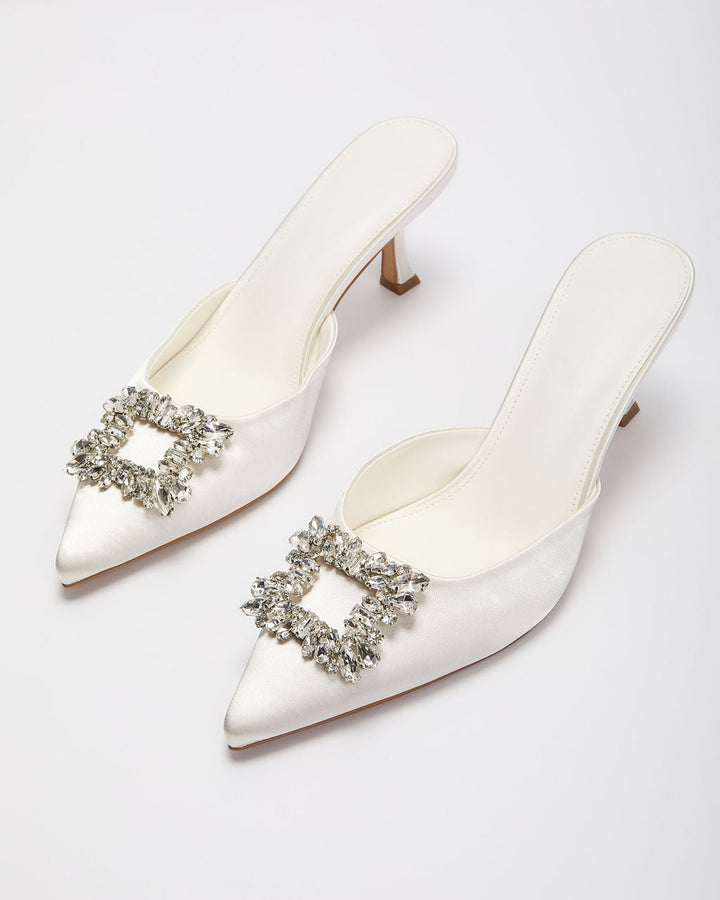 Lets Dance Rhinestone Buckle Mule