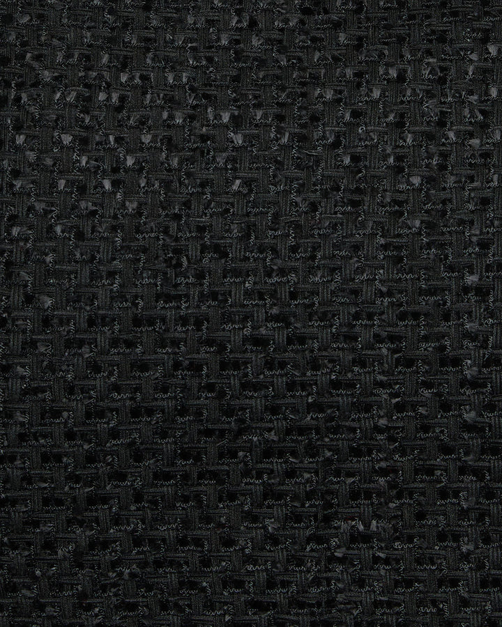 Liliane Cropped Collarless Tweed Top