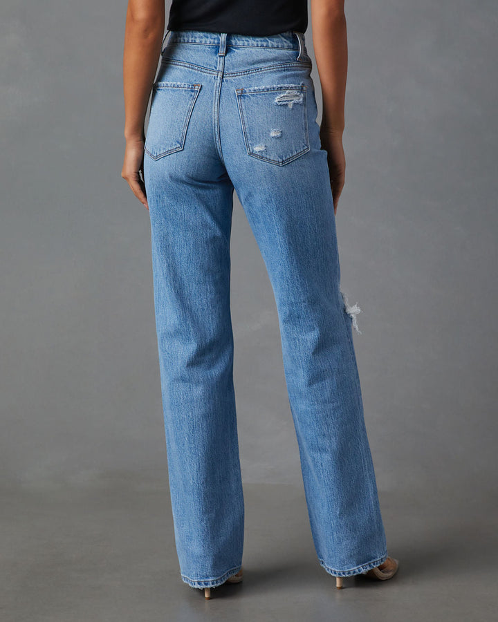 Sequoia Stretch Distressed Straight Leg Jeans