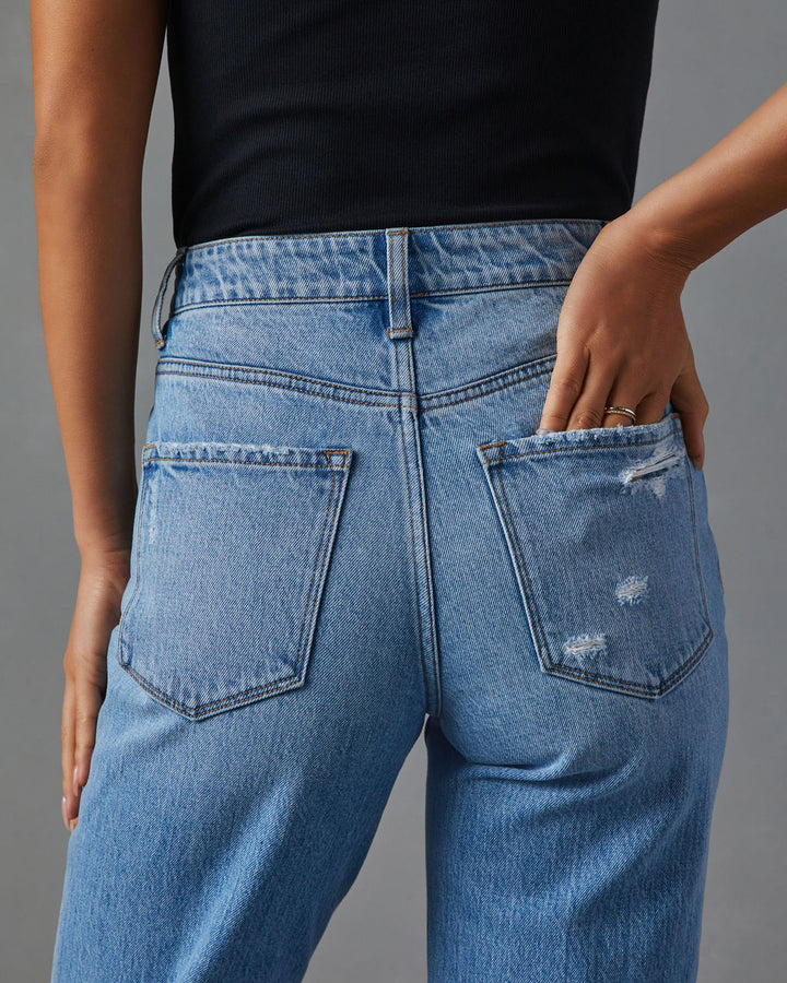 Sequoia Stretch Distressed Straight Leg Jeans