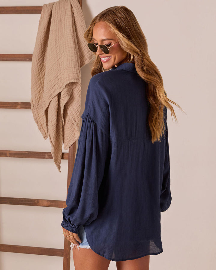 Elowen Balloon Sleeve Button Down Top