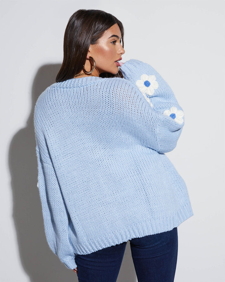 Fallen Daisy Oversized Knit Cardigan