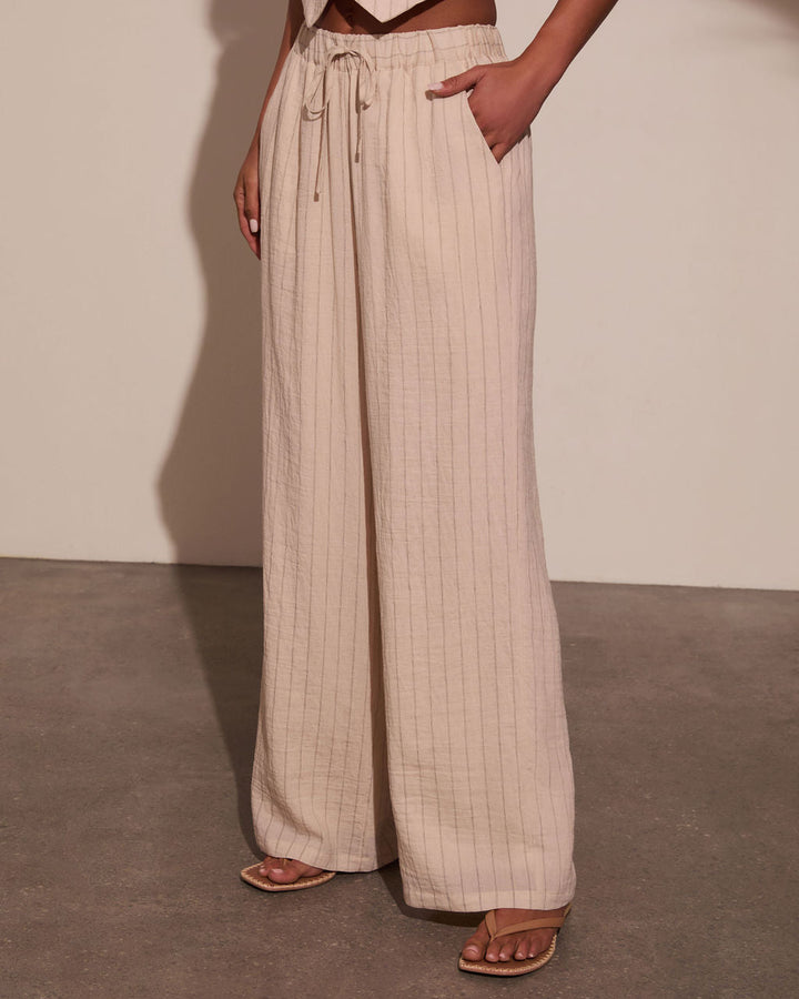 Hazel Pinstripe Wide Leg Pants