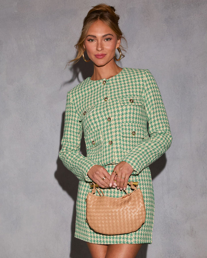 Joylen Houndstooth Mini Skirt