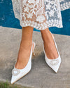 Swoon Worthy Embellished Slingback Heels White 5