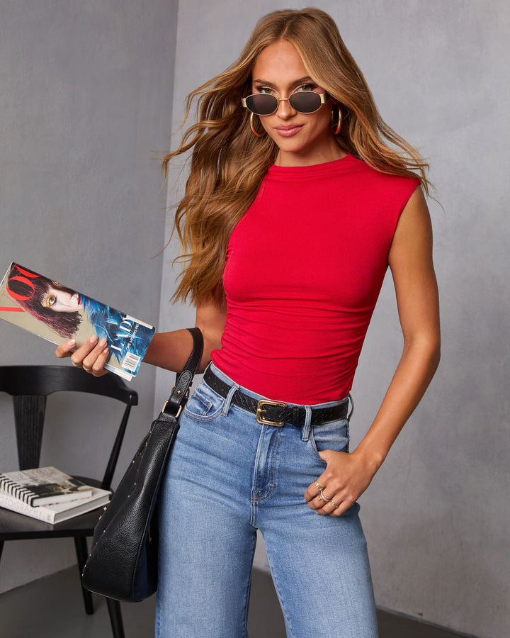 Dylan Cropped Mock Neck Top