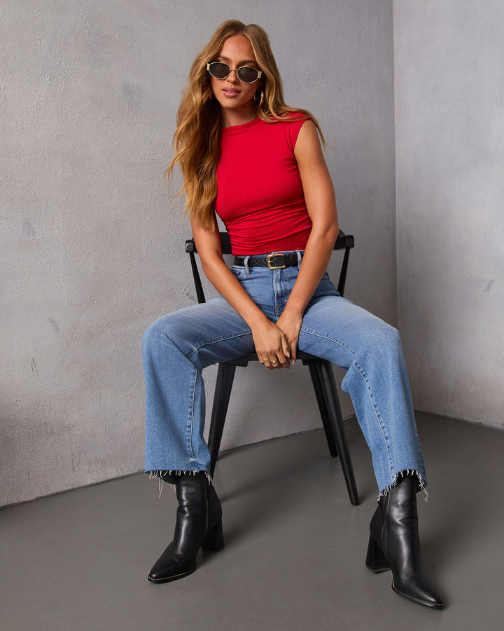 Dylan Cropped Mock Neck Top